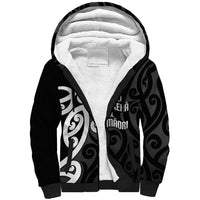 Lil Pakeha Lil Maori New Zealand Sherpa Hoodie Kiwi Proud Mangopare Pattern LT14 Unisex Black - Polynesian Pride
