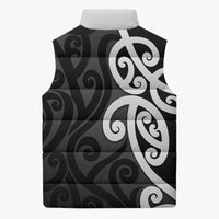Lil Pakeha Lil Maori New Zealand Sleeveless Puffer Jacket Kiwi Proud Mangopare Pattern LT14 - Polynesian Pride