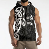 Lil Pakeha Lil Maori New Zealand Sleeveless Zip Hoodie Kiwi Proud Mangopare Pattern LT14 - Polynesian Pride