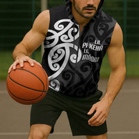 Lil Pakeha Lil Maori New Zealand Sleeveless Zip Hoodie Kiwi Proud Mangopare Pattern LT14 - Polynesian Pride