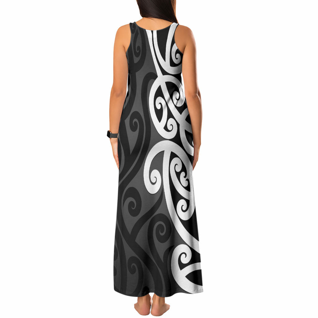 Lil Pakeha Lil Maori New Zealand Tank Maxi Dress Kiwi Proud Mangopare Pattern LT14 - Polynesian Pride