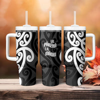 Lil Pakeha Lil Maori New Zealand Tumbler With Handle Kiwi Proud Mangopare Pattern LT14 - Polynesian Pride