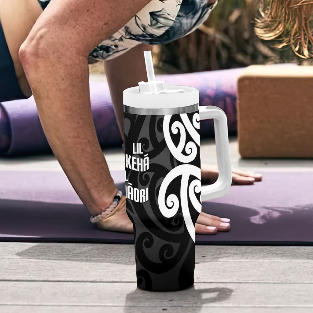 Lil Pakeha Lil Maori New Zealand Tumbler With Handle Kiwi Proud Mangopare Pattern LT14 - Polynesian Pride