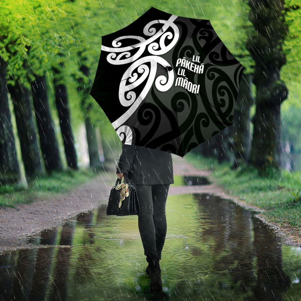 Lil Pakeha Lil Maori New Zealand Umbrella Kiwi Proud Mangopare Pattern LT14 - Polynesian Pride