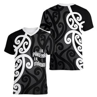 Lil Pakeha Lil Maori New Zealand Women V-Neck T-Shirt Kiwi Proud Mangopare Pattern LT14 - Polynesian Pride