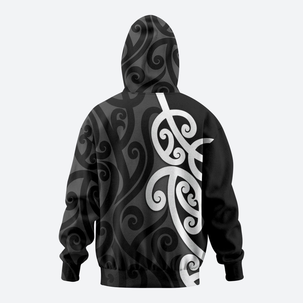 Lil Pakeha Lil Maori New Zealand Zip Hoodie Kiwi Proud Mangopare Pattern LT14 - Polynesian Pride