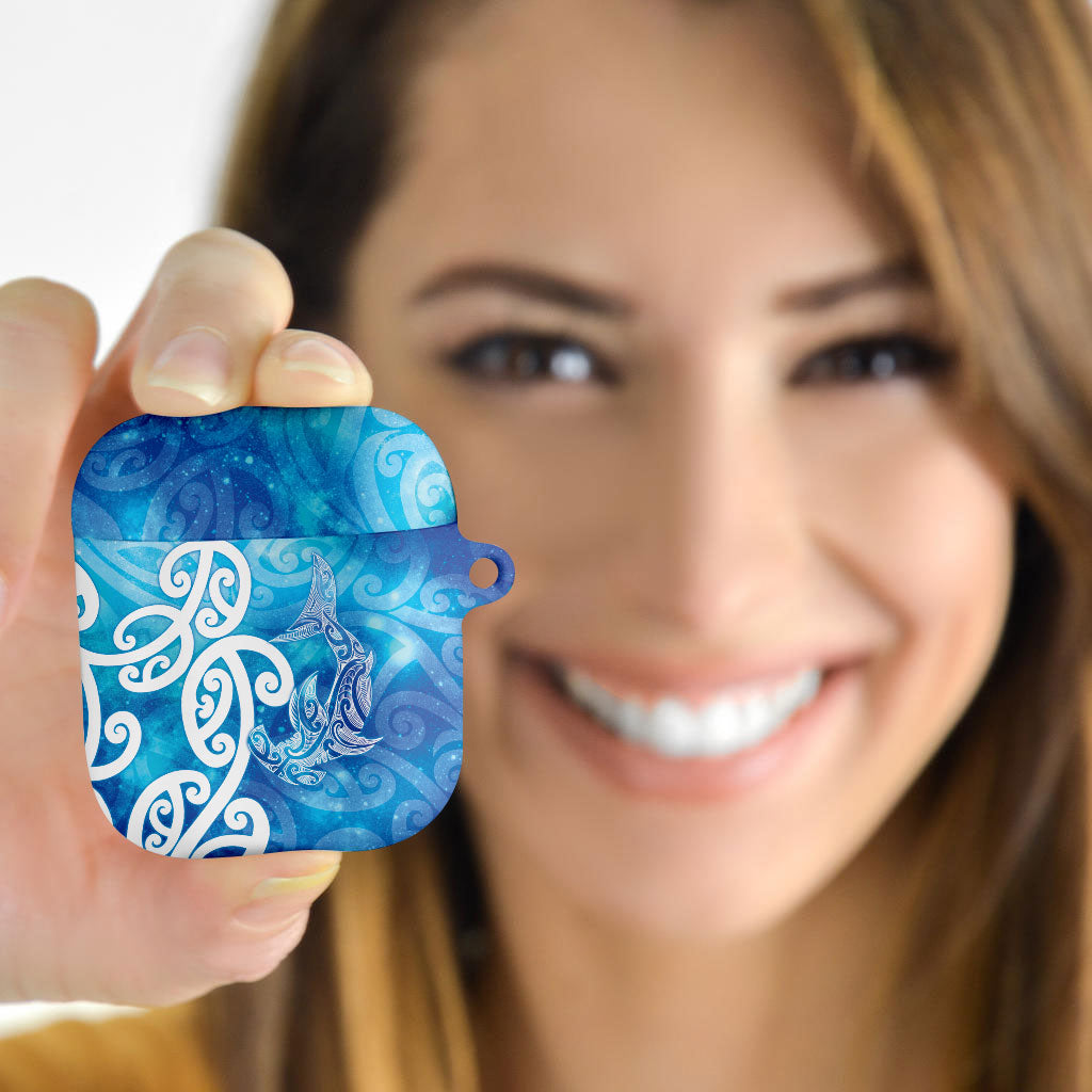 Hammerhead Shark Tattoo New Zealand AirPods Case Maori Galaxy Mangopare Pattern LT14 - Polynesian Pride