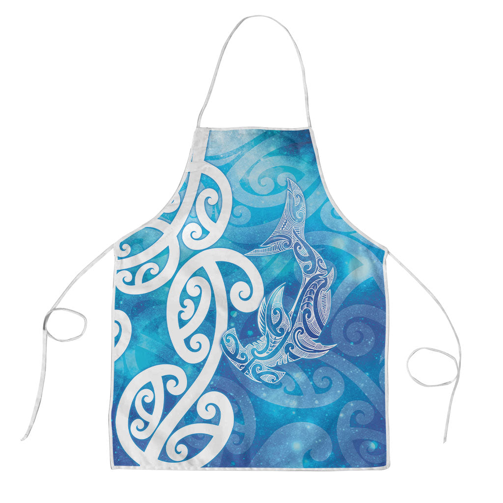 Hammerhead Shark Tattoo New Zealand Apron Maori Galaxy Mangopare Pattern LT14 Turquoise - Polynesian Pride