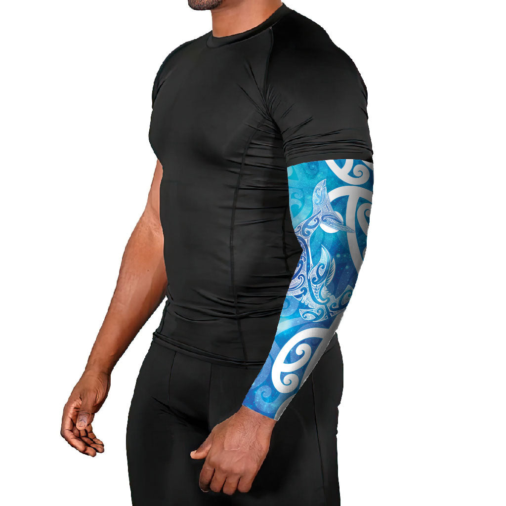 Hammerhead Shark Tattoo New Zealand Arm Sleeves Maori Galaxy Mangopare Pattern LT14 - Polynesian Pride