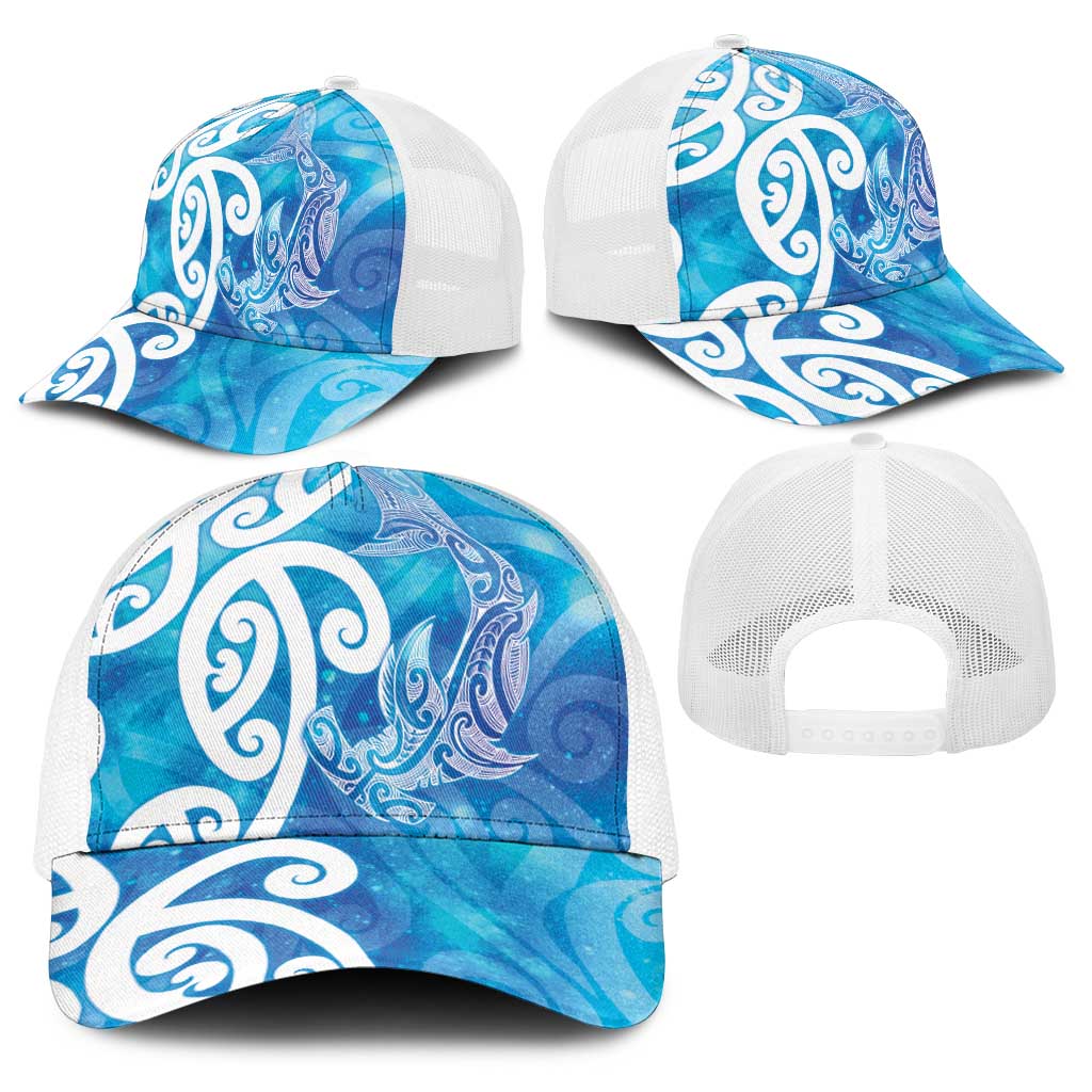 Hammerhead Shark Tattoo New Zealand Baseball Net Cap Maori Galaxy Mangopare Pattern