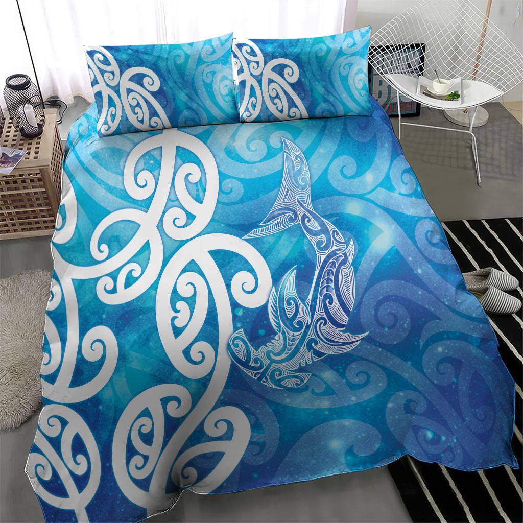 Hammerhead Shark Tattoo New Zealand Bedding Set Maori Galaxy Mangopare Pattern LT14 - Polynesian Pride