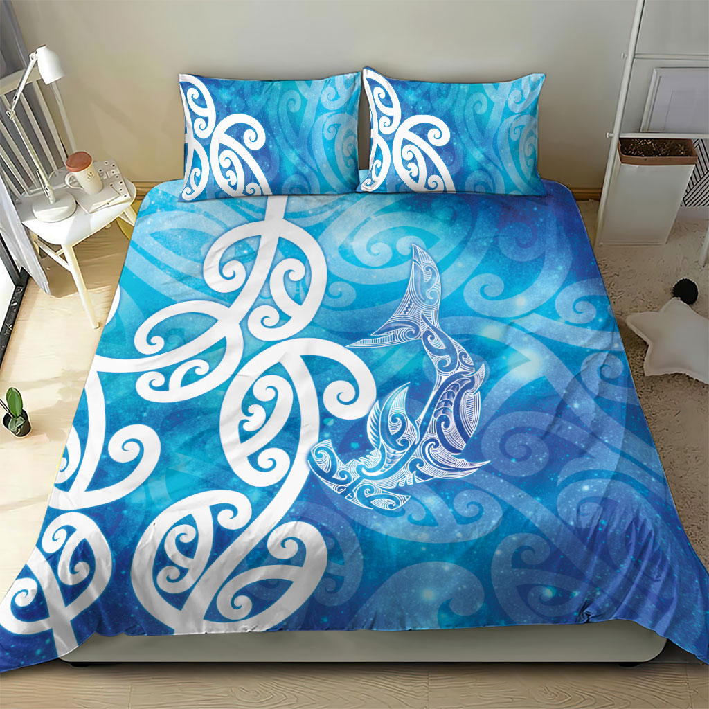 Hammerhead Shark Tattoo New Zealand Bedding Set Maori Galaxy Mangopare Pattern LT14 - Polynesian Pride