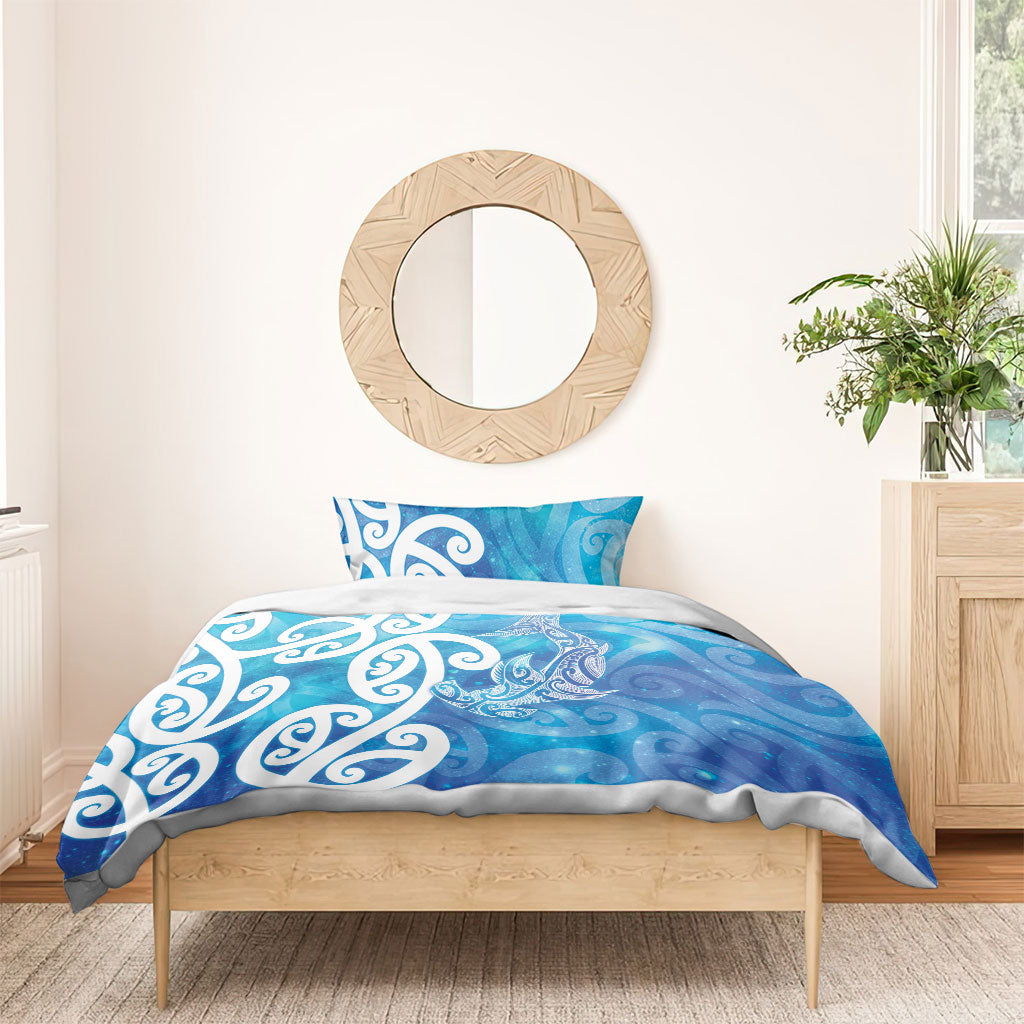 Hammerhead Shark Tattoo New Zealand Bedding Set Maori Galaxy Mangopare Pattern LT14 - Polynesian Pride