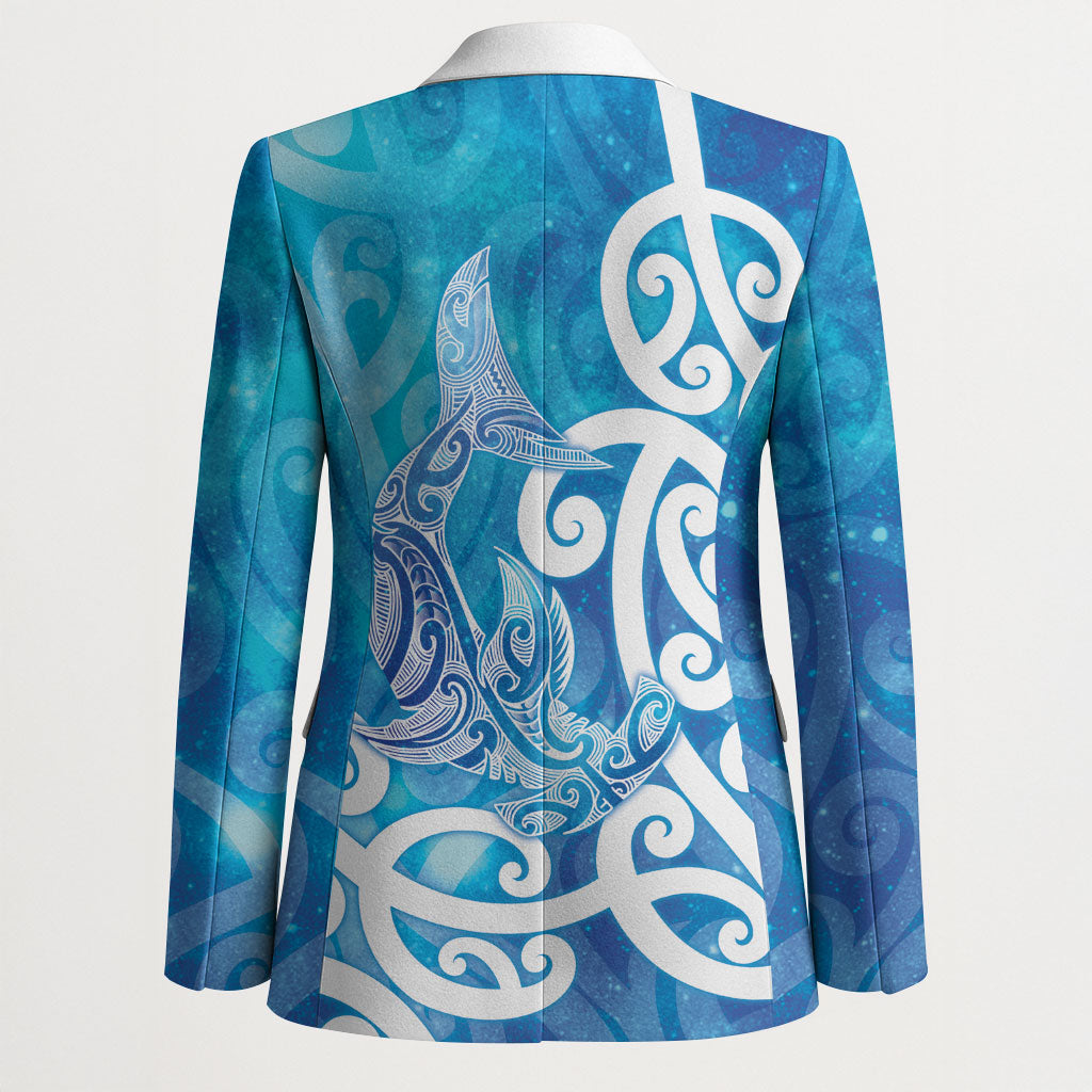 Hammerhead Shark Tattoo New Zealand Blazer Maori Galaxy Mangopare Pattern LT14 - Polynesian Pride