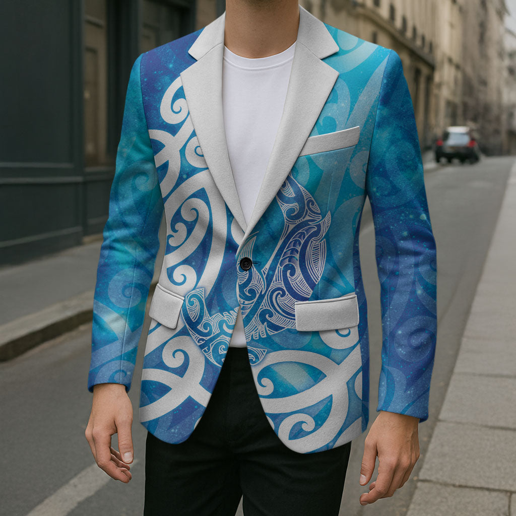 Hammerhead Shark Tattoo New Zealand Blazer Maori Galaxy Mangopare Pattern LT14 - Polynesian Pride