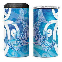 Hammerhead Shark Tattoo New Zealand 4 in 1 Can Cooler Tumbler Maori Galaxy Mangopare Pattern LT14 One Size: 16 oz Turquoise - Polynesian Pride