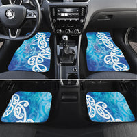 Hammerhead Shark Tattoo New Zealand Car Mats Maori Galaxy Mangopare Pattern LT14 Set 4pcs Turquoise - Polynesian Pride