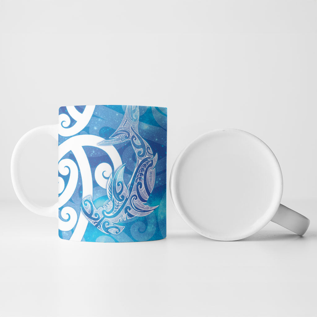 Hammerhead Shark Tattoo New Zealand Ceramic Mug Maori Galaxy Mangopare Pattern LT14 - Polynesian Pride
