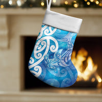 Hammerhead Shark Tattoo New Zealand Christmas Stocking Maori Galaxy Mangopare Pattern LT14 Set of 2 Turquoise - Polynesian Pride