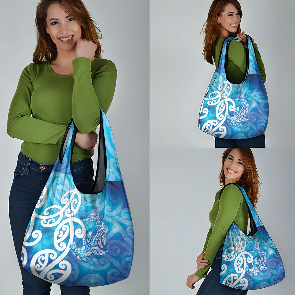 Hammerhead Shark Tattoo New Zealand Grocery Bag Maori Galaxy Mangopare Pattern LT14 - Polynesian Pride