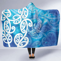 Hammerhead Shark Tattoo New Zealand Hooded Blanket Maori Galaxy Mangopare Pattern LT14 One Size Turquoise - Polynesian Pride