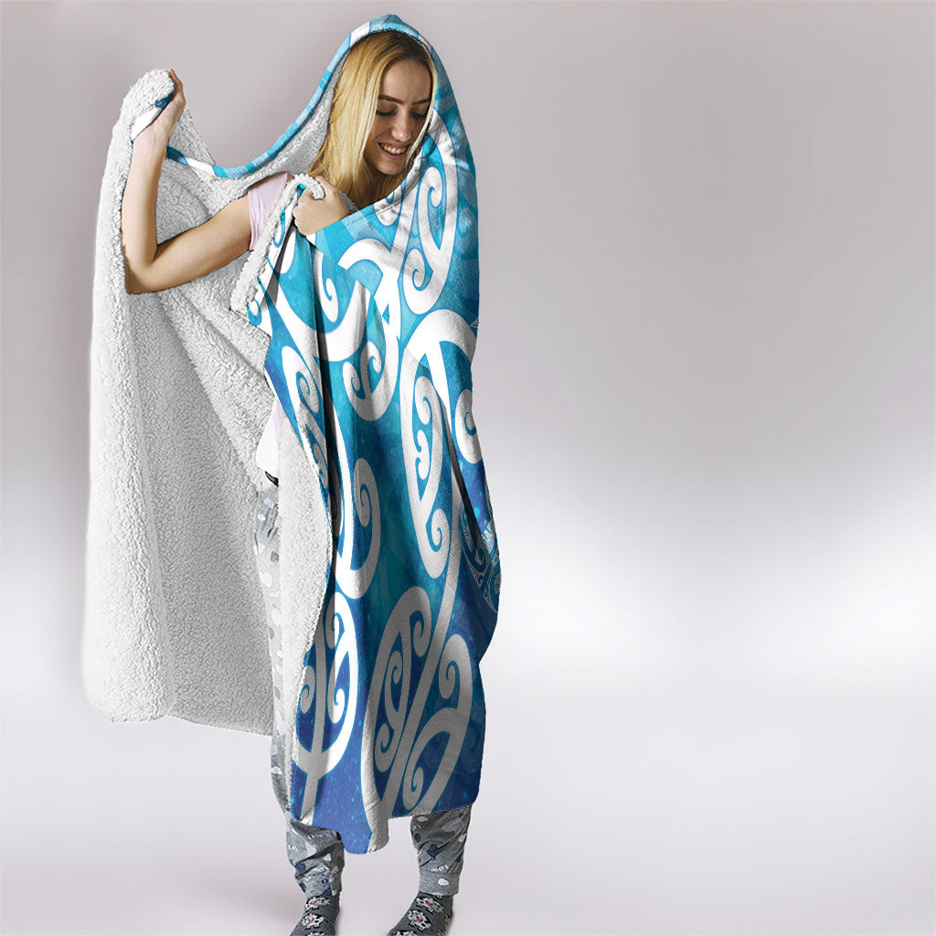 Hammerhead Shark Tattoo New Zealand Hooded Blanket Maori Galaxy Mangopare Pattern LT14 - Polynesian Pride