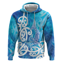 Hammerhead Shark Tattoo New Zealand Hoodie Maori Galaxy Mangopare Pattern LT14 Pullover Hoodie Turquoise - Polynesian Pride