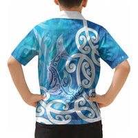 Hammerhead Shark Tattoo New Zealand Kid Hawaiian Shirt Maori Galaxy Mangopare Pattern LT14 - Polynesian Pride