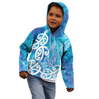 Hammerhead Shark Tattoo New Zealand Kid Hoodie Maori Galaxy Mangopare Pattern LT14 - Polynesian Pride