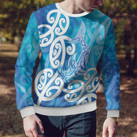 Hammerhead Shark Tattoo New Zealand Ugly Christmas Sweater Maori Galaxy Mangopare Pattern LT14 - Polynesian Pride