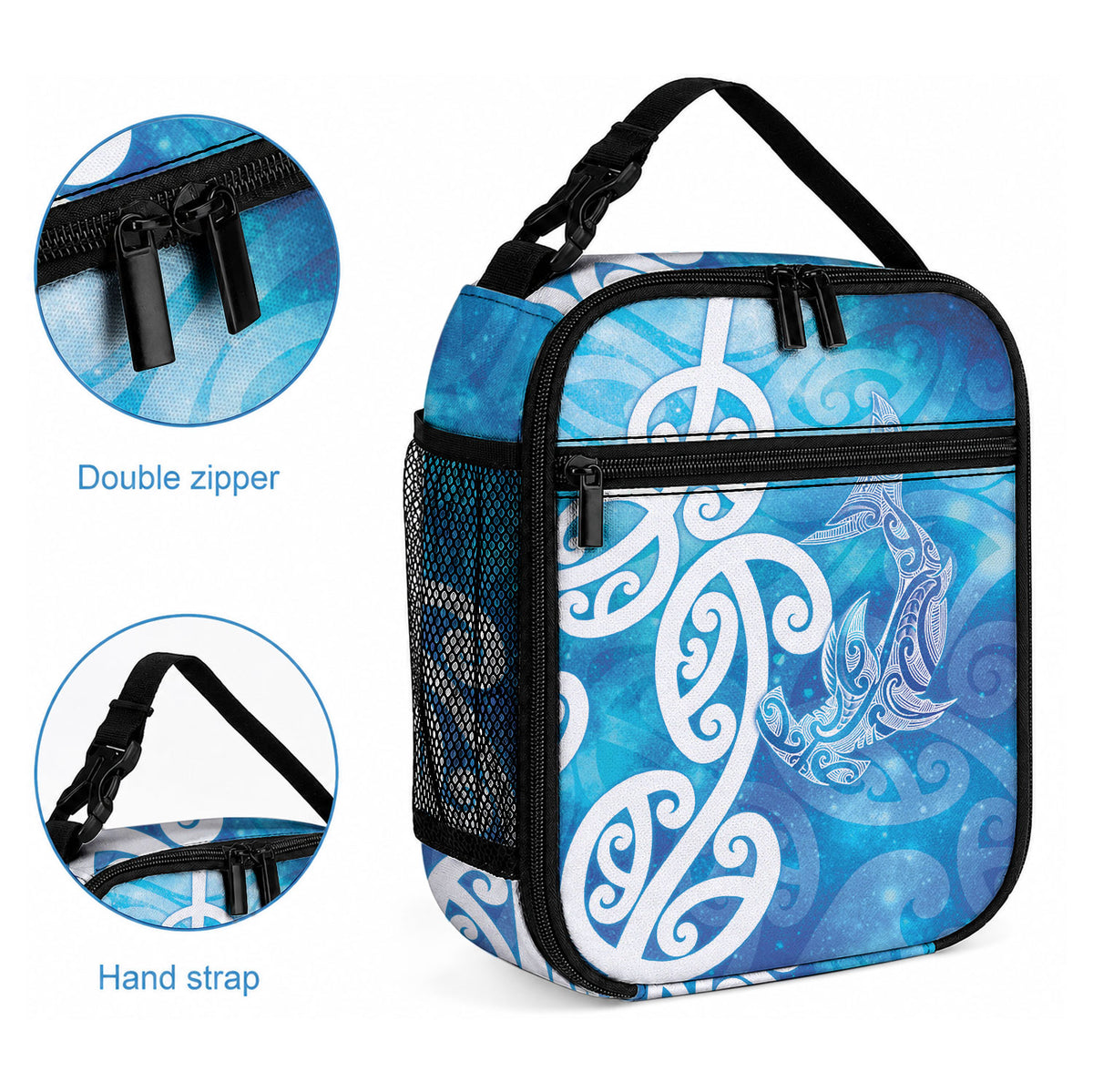 Hammerhead Shark Tattoo New Zealand Lunch Bag Maori Galaxy Mangopare Pattern