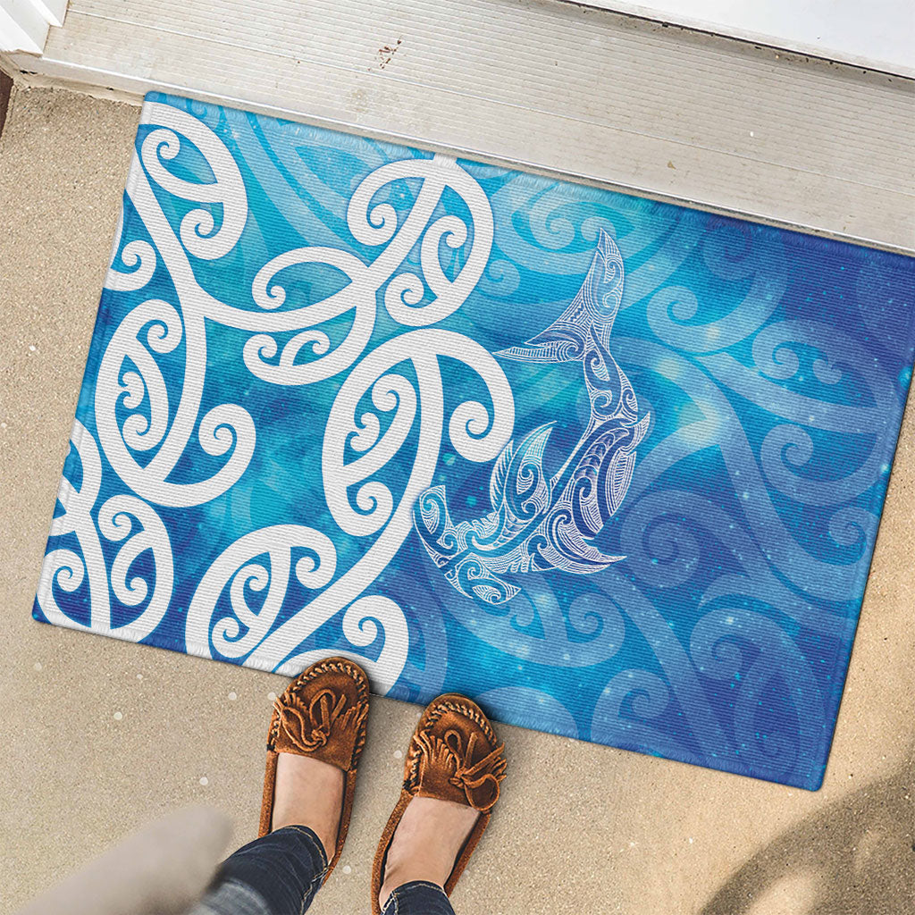 Hammerhead Shark Tattoo New Zealand Rubber Doormat Maori Galaxy Mangopare Pattern LT14 - Polynesian Pride