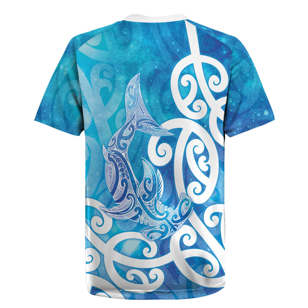 Hammerhead Shark Tattoo New Zealand Rugby Jersey Maori Galaxy Mangopare Pattern LT14 - Polynesian Pride