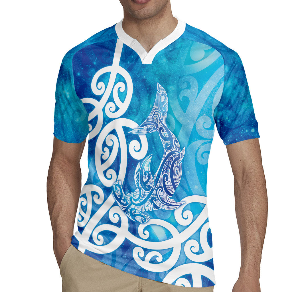 Hammerhead Shark Tattoo New Zealand Rugby Jersey Maori Galaxy Mangopare Pattern LT14 - Polynesian Pride