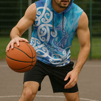 Hammerhead Shark Tattoo New Zealand Sleeveless Hoodie Maori Galaxy Mangopare Pattern LT14 - Polynesian Pride