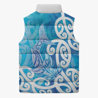 Hammerhead Shark Tattoo New Zealand Sleeveless Puffer Jacket Maori Galaxy Mangopare Pattern LT14 - Polynesian Pride