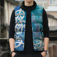 Hammerhead Shark Tattoo New Zealand Sleeveless Puffer Jacket Maori Galaxy Mangopare Pattern LT14 - Polynesian Pride