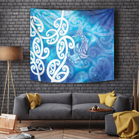 Hammerhead Shark Tattoo New Zealand Tapestry Maori Galaxy Mangopare Pattern LT14 Turquoise - Polynesian Pride