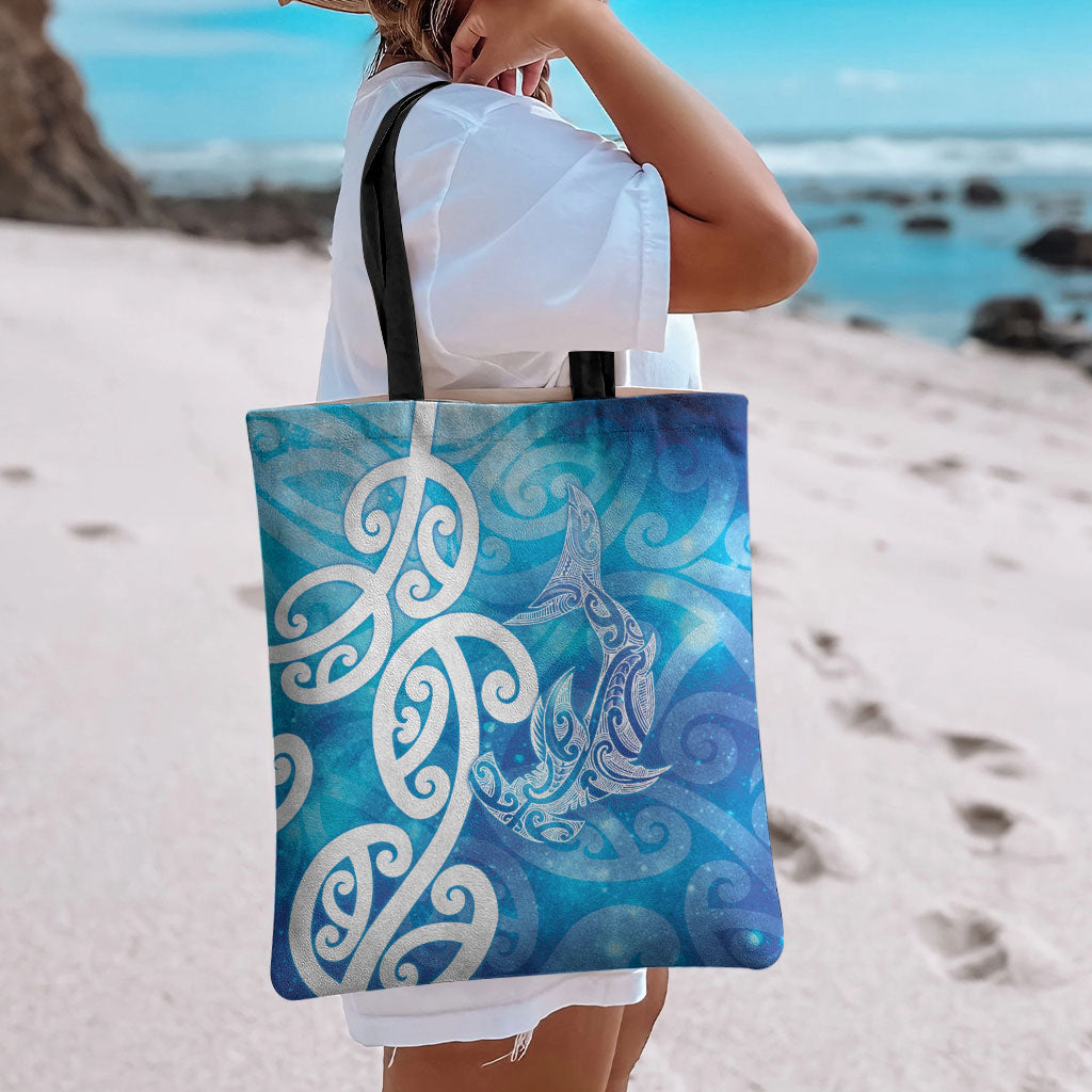 Hammerhead Shark Tattoo New Zealand Tote Bag Maori Galaxy Mangopare Pattern LT14 - Polynesian Pride