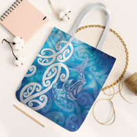 Hammerhead Shark Tattoo New Zealand Tote Bag Maori Galaxy Mangopare Pattern LT14 White Strap One Size Turquoise - Polynesian Pride