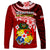 Tonga Rugby Long Sleeve Shirt Ikale Tahi Tongan Ngatu Pattern With Dabbing Ball LT14 - Polynesian Pride