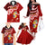 Custom Tonga Rugby Family Matching Off Shoulder Long Sleeve Dress and Hawaiian Shirt Ikale Tahi Tongan Ngatu Pattern With Dabbing Ball LT14 - Polynesian Pride