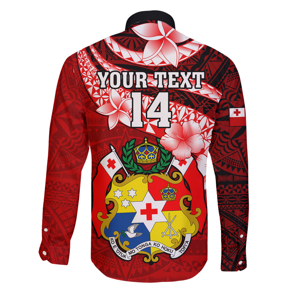 Custom Tonga Rugby Family Matching Off Shoulder Short Dress and Hawaiian Shirt Ikale Tahi Tongan Ngatu Pattern With Dabbing Ball LT14 - Polynesian Pride