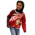 Custom Tonga Rugby Kid Hoodie Ikale Tahi Tongan Ngatu Pattern With Dabbing Ball LT14 - Polynesian Pride