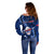Samoa Rugby Off Shoulder Sweater Manu Samoa Ula Fala Dabbing Ball Polynesian Blue Version LT14 - Polynesian Pride
