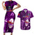 Samoa Rugby Couples Matching Short Sleeve Bodycon Dress and Hawaiian Shirt Manu Samoa Ula Fala Dabbing Ball Polynesian Purple Version LT14 Purple - Polynesian Pride