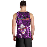 Samoa Rugby Men Tank Top Manu Samoa Ula Fala Dabbing Ball Polynesian Purple Version LT14 - Polynesian Pride