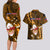 Samoa Rugby Couples Matching Long Sleeve Bodycon Dress and Hawaiian Shirt Manu Samoa Ula Fala Dabbing Ball Polynesian Gold Version LT14 - Polynesian Pride