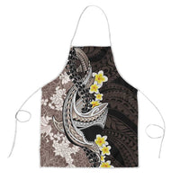 Brown and Black Hawaii Shark Tattoo Apron Puakenikeni Lei Plumeria Polynesian Pattern - Polynesian Pride