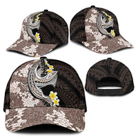 Brown and Black Hawaii Shark Tattoo Classic Cap Puakenikeni Lei Plumeria Polynesian Pattern - Polynesian Pride